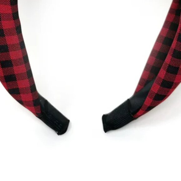 NWOT Plaid Red and Black Headband - Picture 2 of 5
